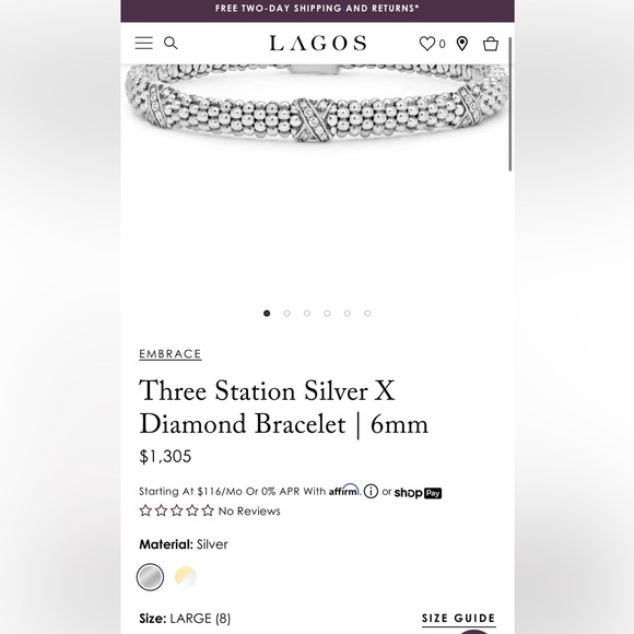 LAGOS EMBRACE Three Station Silver X Diamond Bracelet | 6mm - Picture 16 of 16